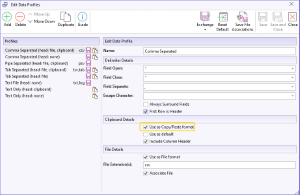 Options Copy Paste Formats